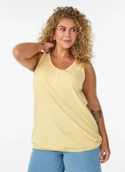 FLASH - Tanktop aus Bio-Baumwolle mit V-Ausschnitt und Knöpfen