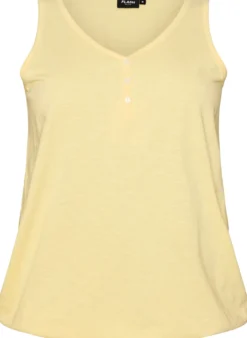 FLASH - Tanktop aus Bio-Baumwolle mit V-Ausschnitt und Knöpfen