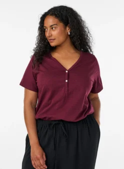 FLASH - T-Shirt mit Knopfleiste