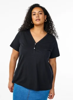 FLASH - T-Shirt mit Knopfleiste