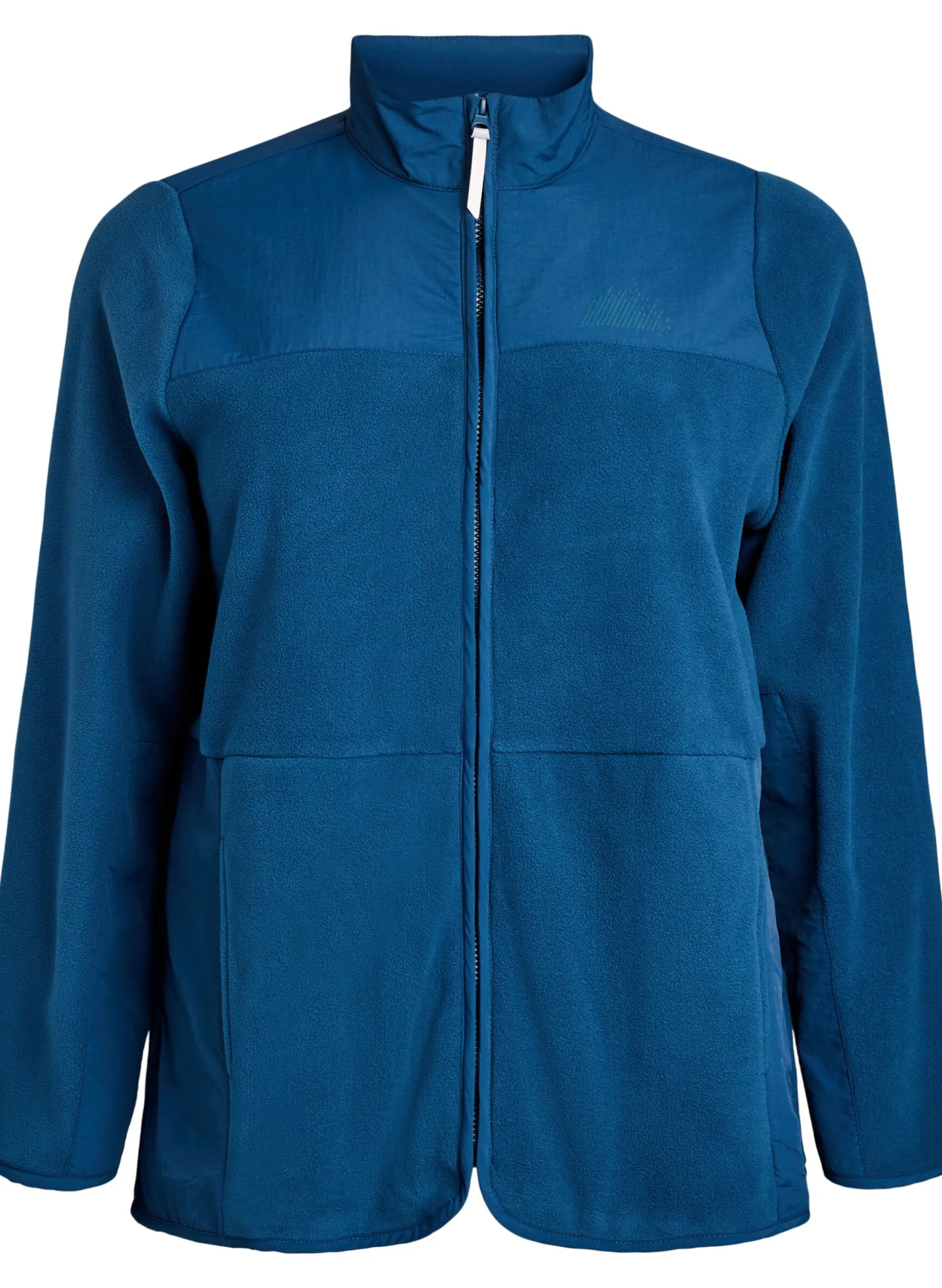 Fleecejacke mit hohem Kragen und Taschen
