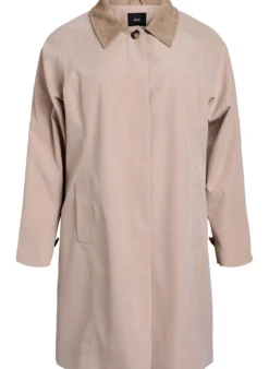 Frühlingsjacke mit Kragen aus Wildlederimitat und verdeckter Knopfleiste