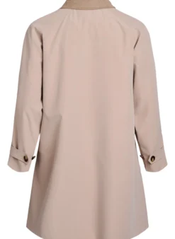 Frühlingsjacke mit Kragen aus Wildlederimitat und verdeckter Knopfleiste