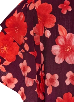 Geblümte Bluse aus Viskose mit Rüschenärmeln