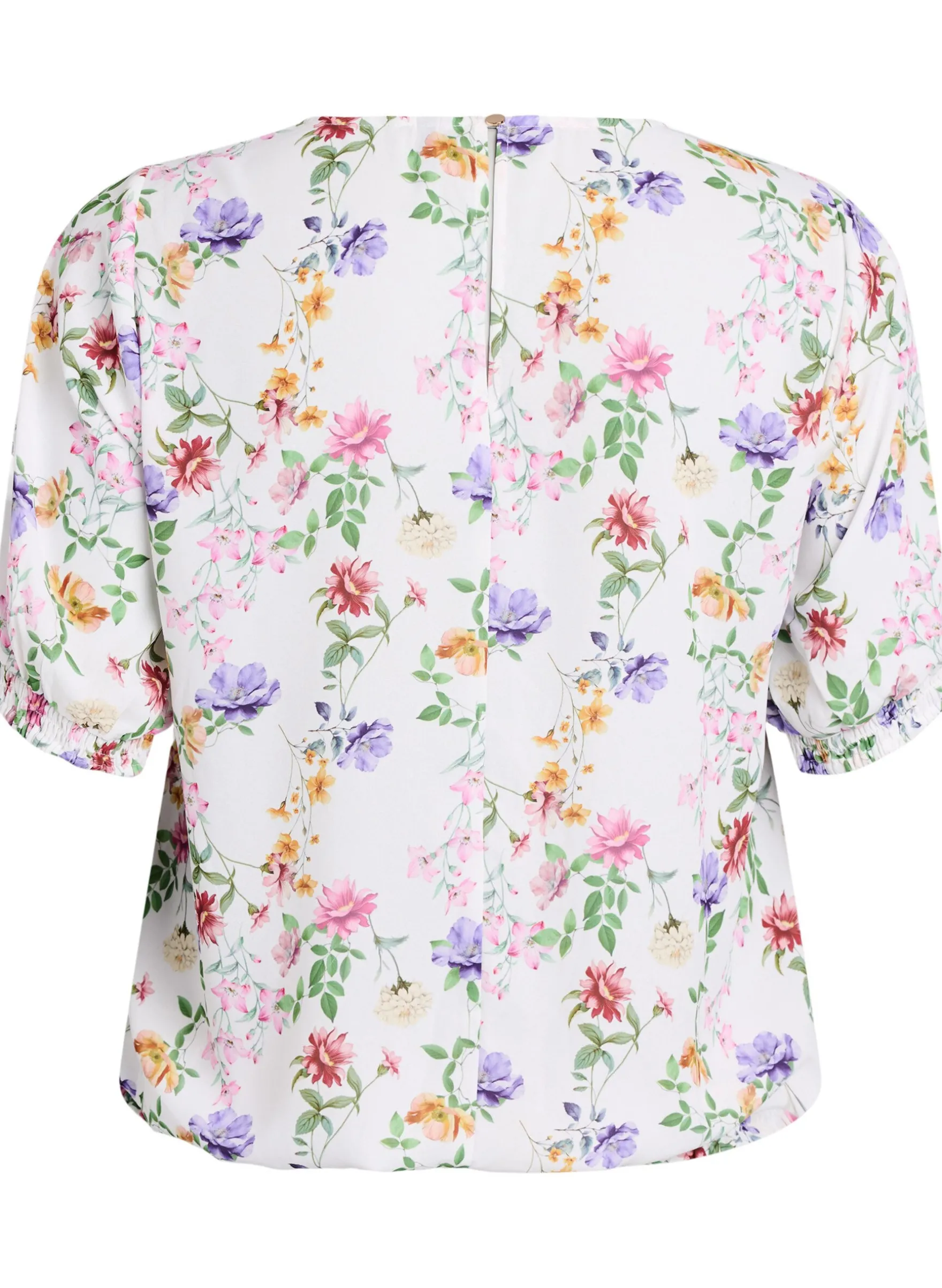 Geblümte Bluse mit Puffärmeln
