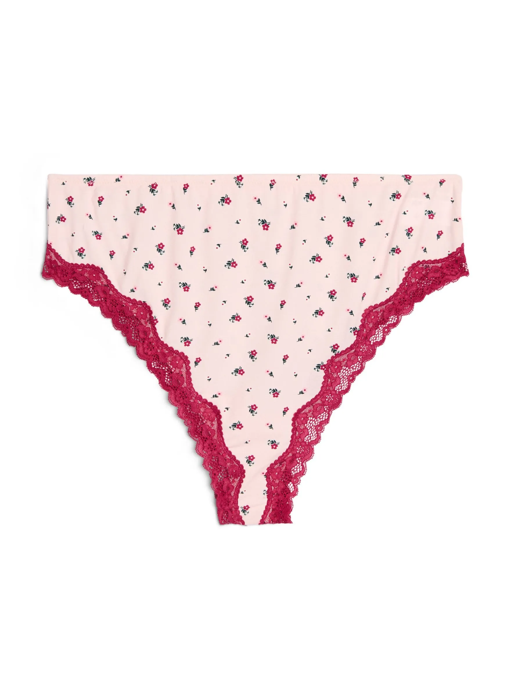 Geblümter Brazilian Slip mit Spitze