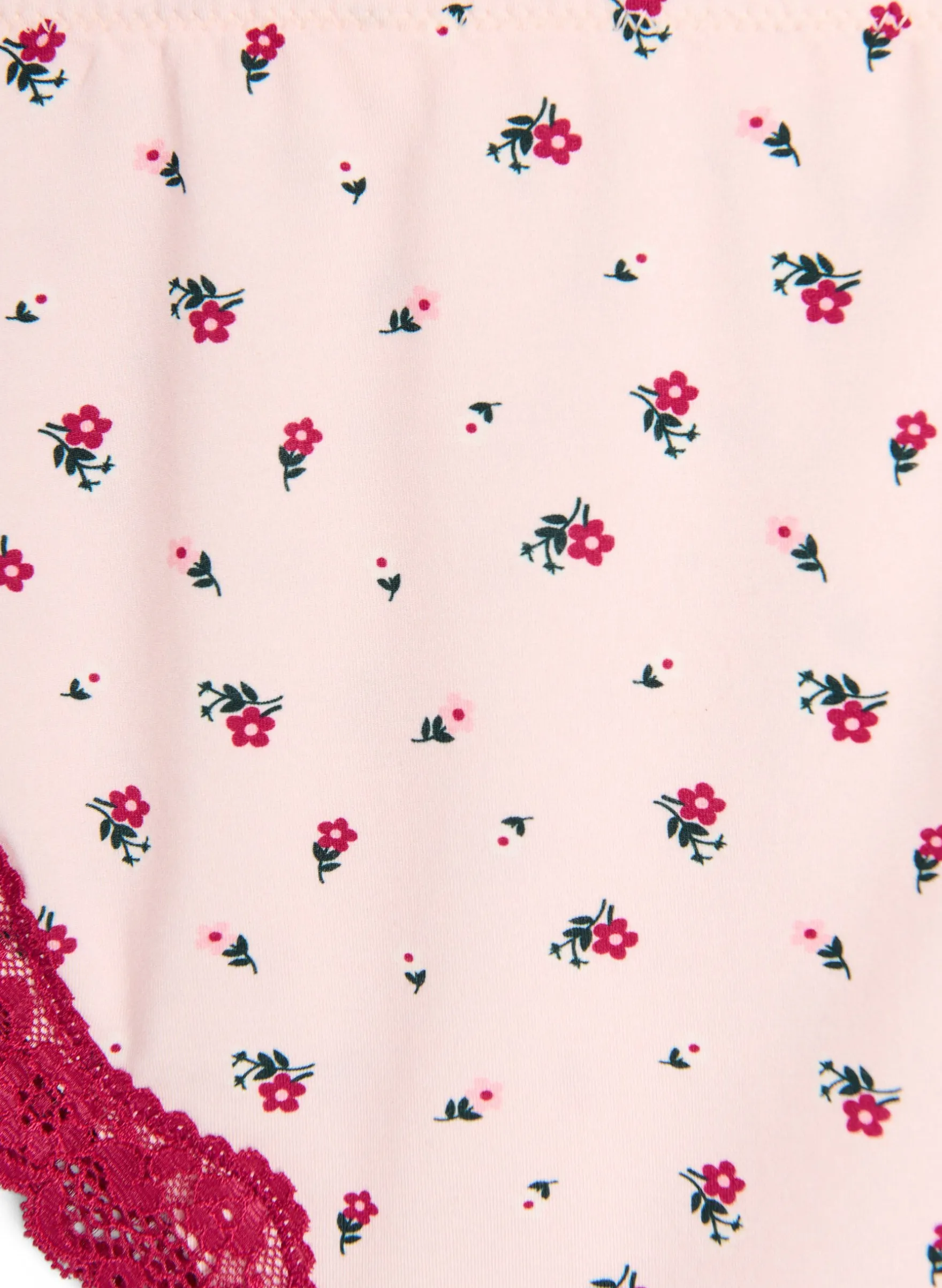 Geblümter Brazilian Slip mit Spitze
