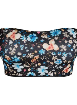 Geblümtes Bandeau-Bikinioberteil