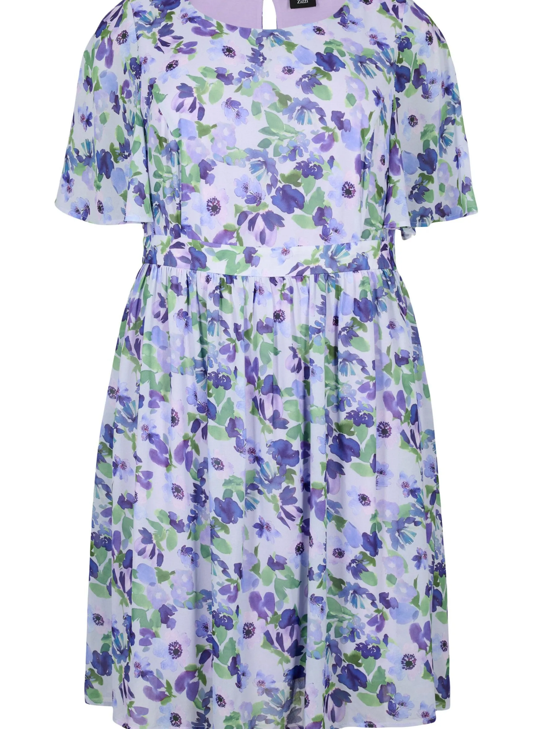 Geblümtes Kleid mit kurzen Ärmeln