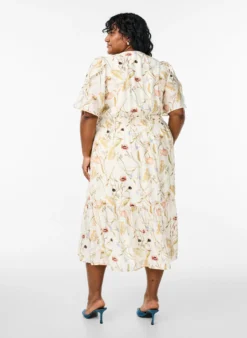 Geblümtes Midi-Kleid in A-Linienform