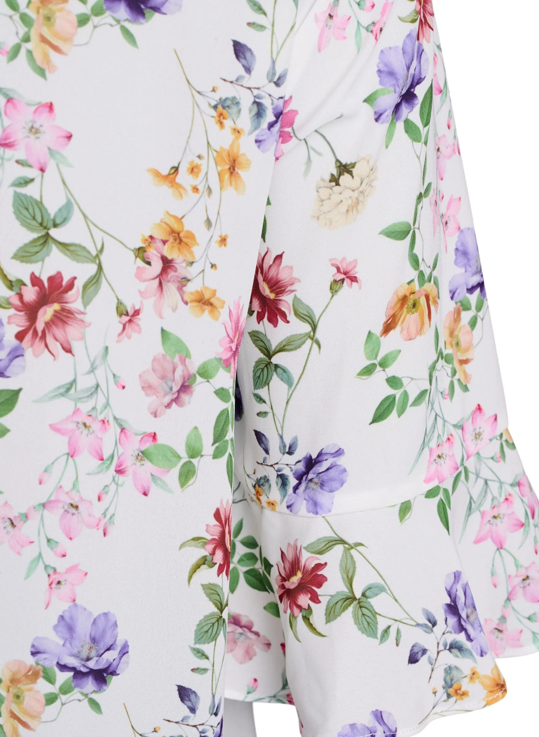 Geblümtes Midi-Kleid mit 3/4-Ärmeln