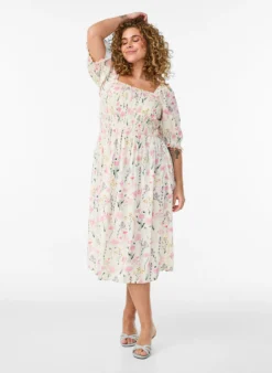 Geblümtes Sommerkleid aus Viskose