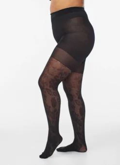 Geblümte Strumpfhose mit Push-up-Effekt - 50 Den