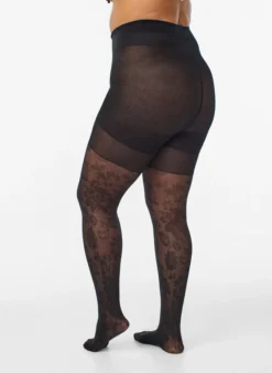 Geblümte Strumpfhose mit Push-up-Effekt - 50 Den
