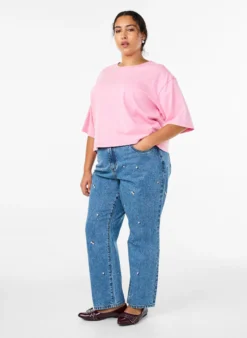 Gemma Jeans mit hoher Taille und aufgestickten Details