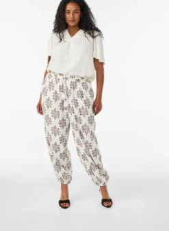 Gemusterte Ballonhose mit hoher Taille