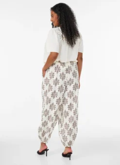 Gemusterte Ballonhose mit hoher Taille