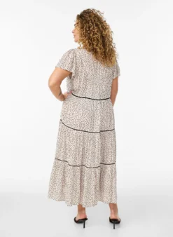 Gemustertes Midikleid aus Viskose