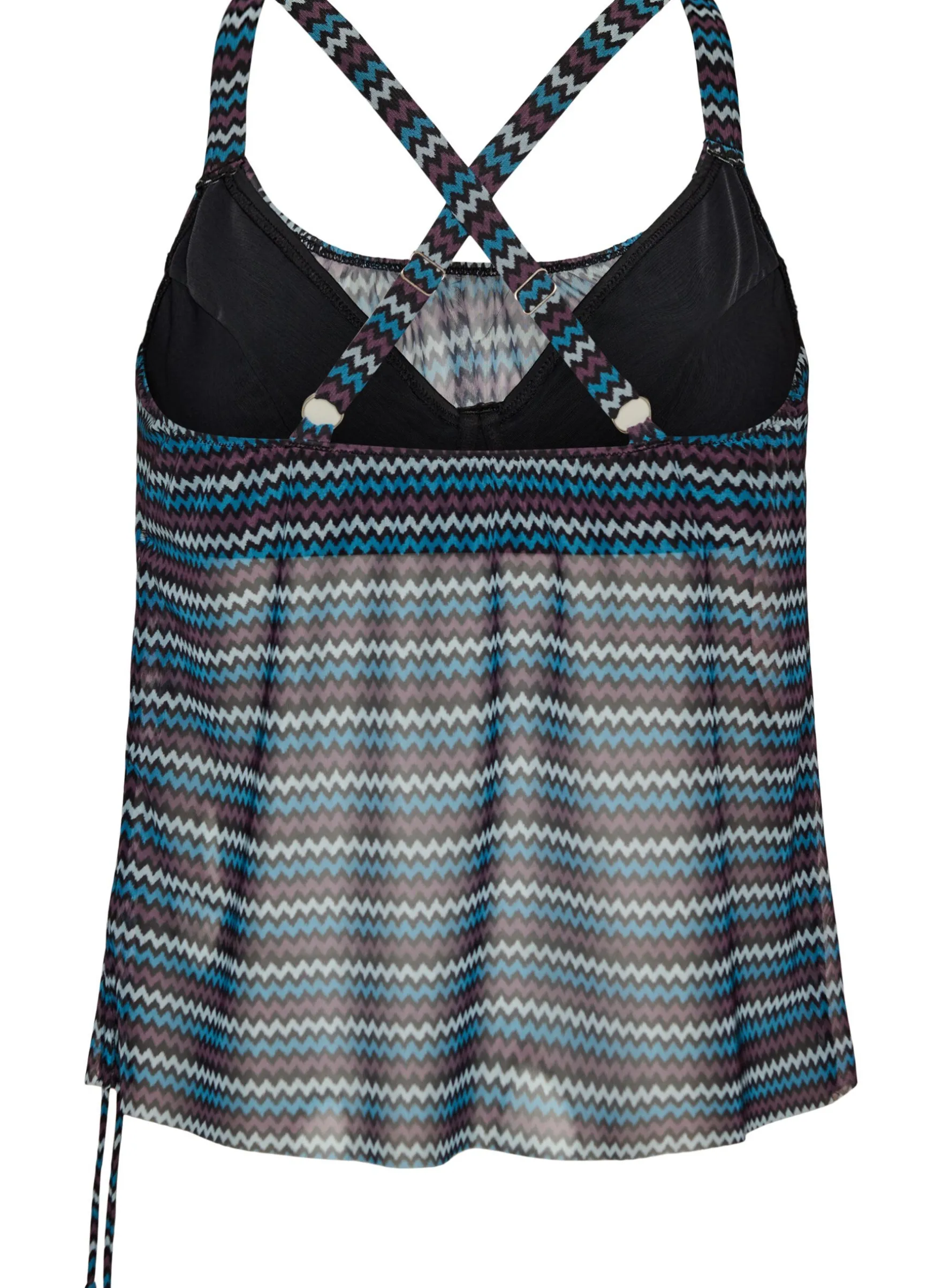 Gemustertes Tankini-Top mit Bügel und überkreuzten Trägern