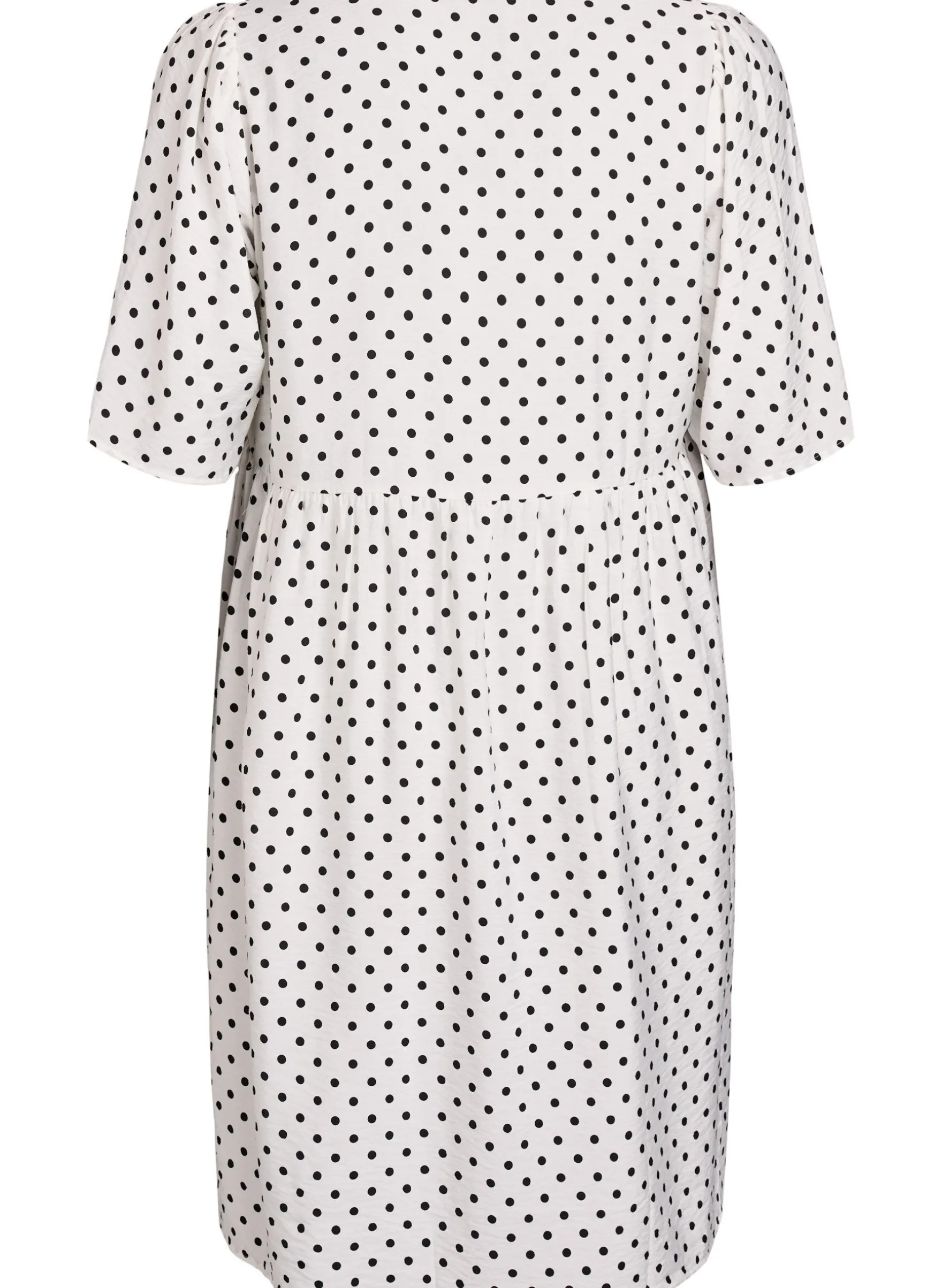 Gepunktetes Kleid mit V-Ausschnitt in A-Linie