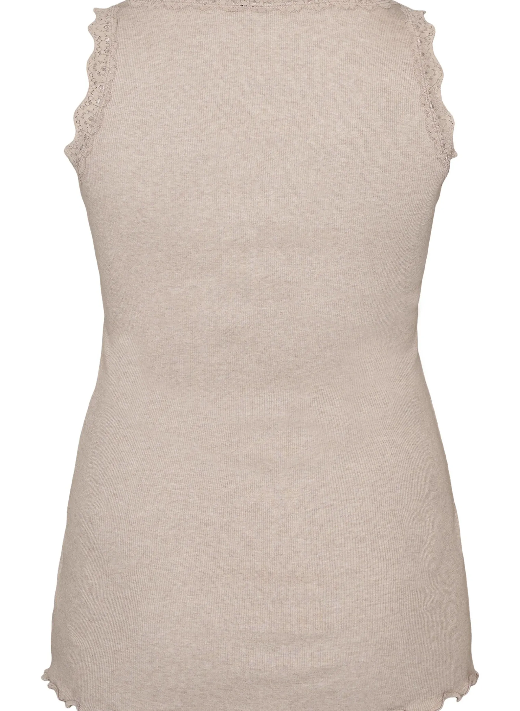 Geripptes Top mit Spitzen