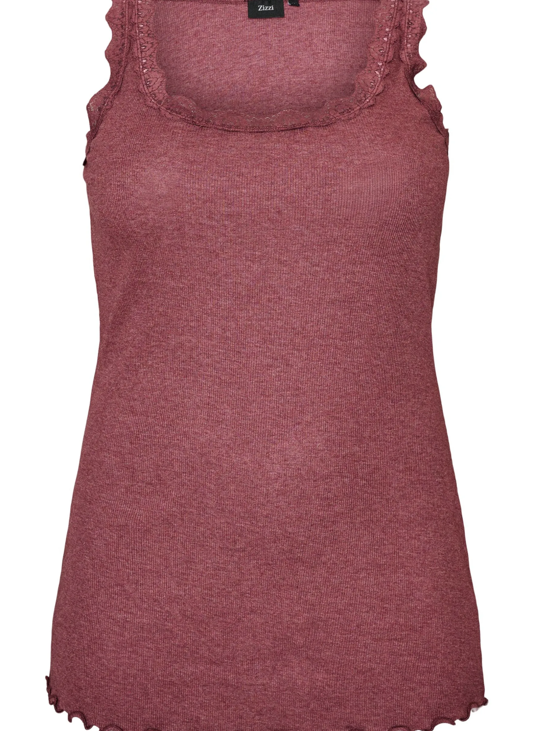 Geripptes Top mit Spitzen