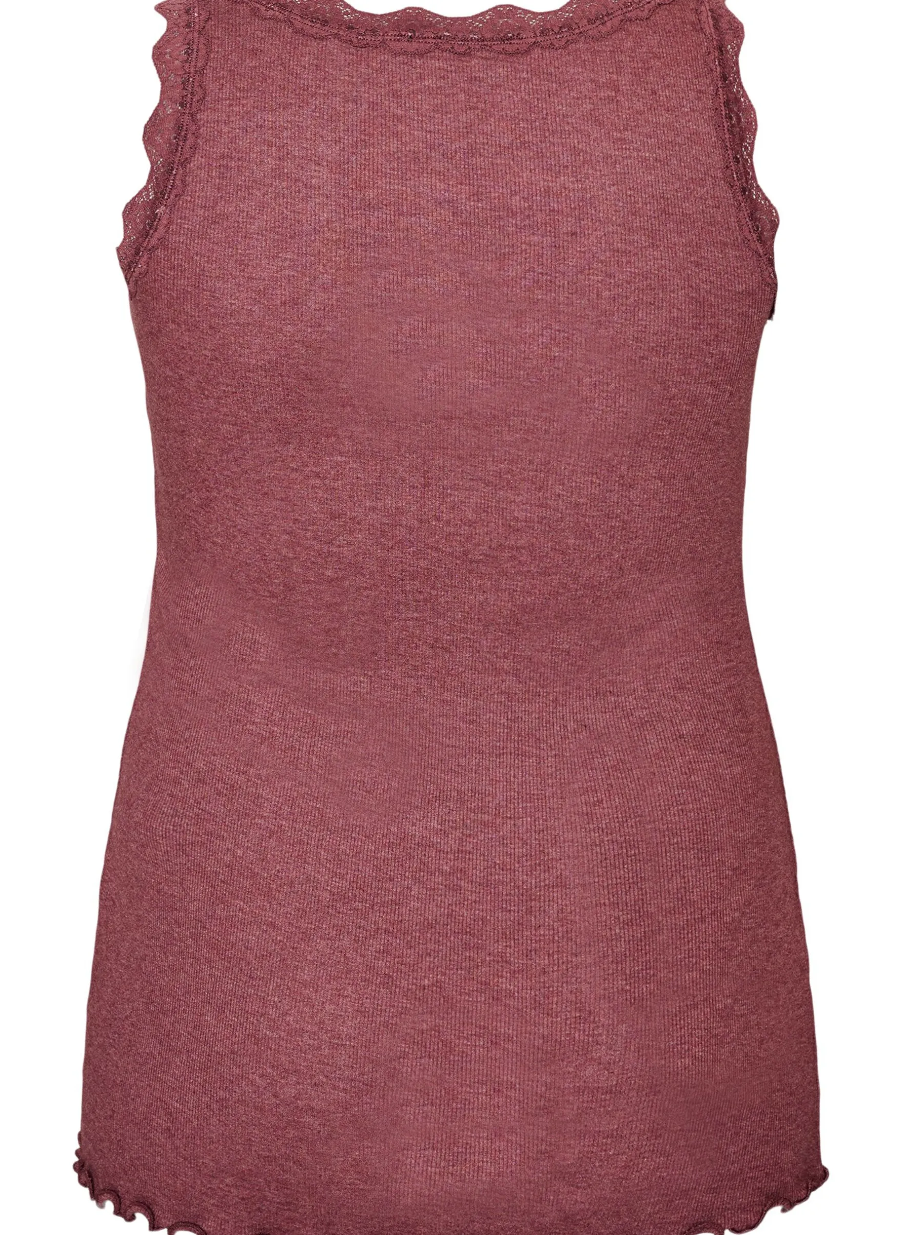Geripptes Top mit Spitzen