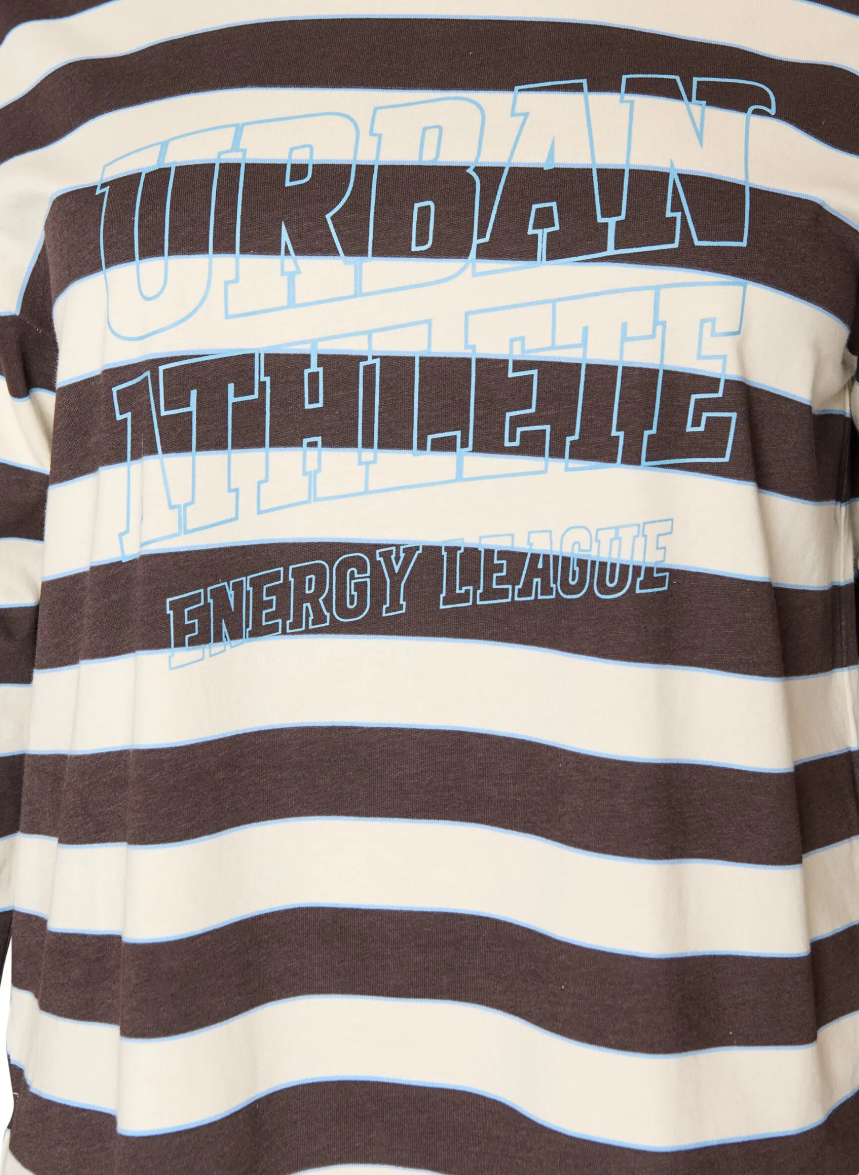 Gestreifte Bluse aus Jersey mit sportlichem Textprint