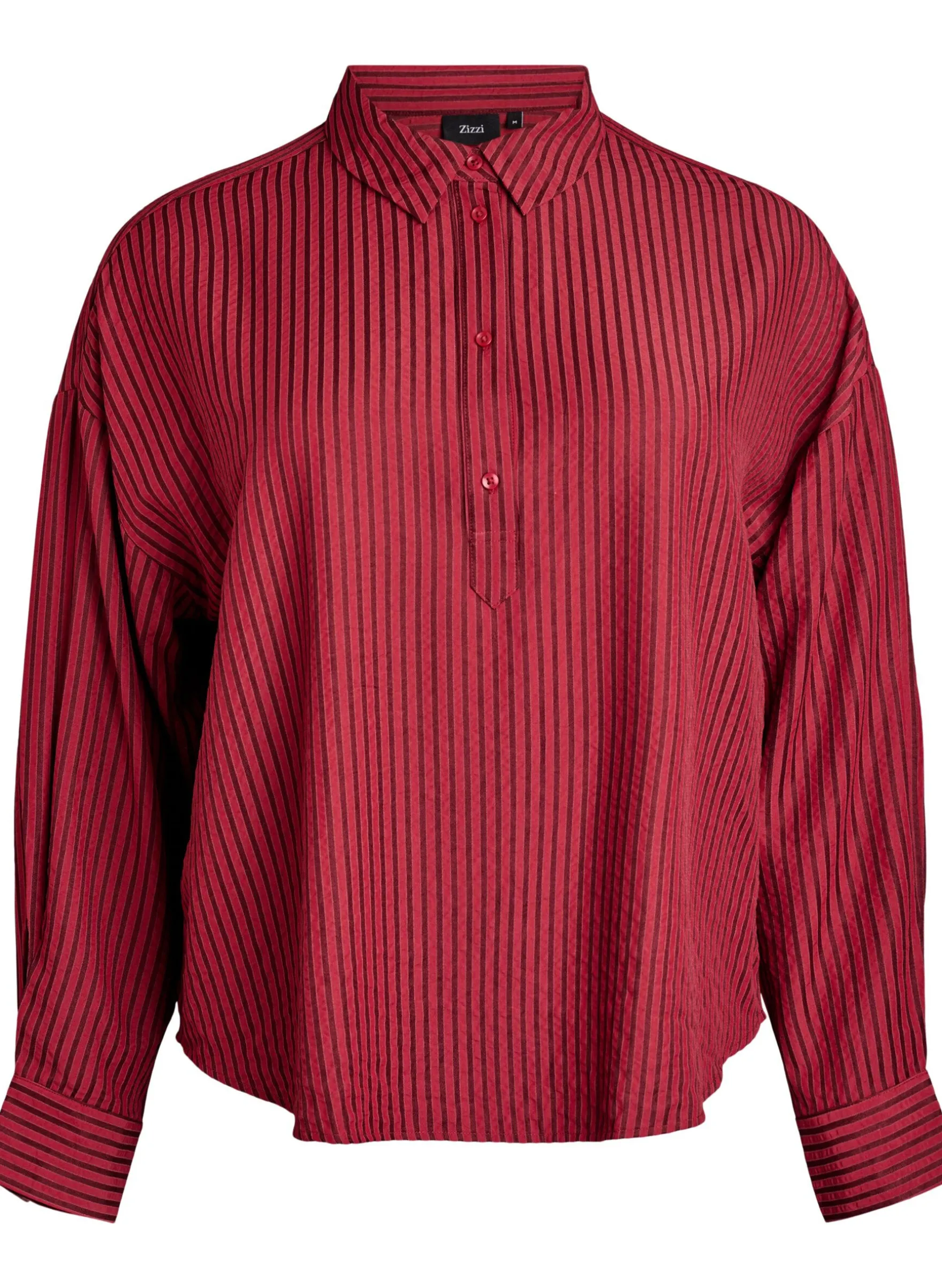 Gestreifte Bluse mit Knopfdetail am Rücken