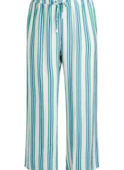 Gestreifte Hose mit hoher Taille und weiten Beinen