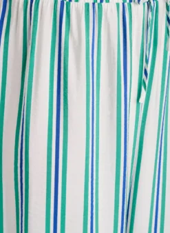 Gestreifte Hose mit hoher Taille und weiten Beinen