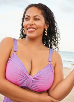 Gestreiftes Bikini-Top mit Bügel
