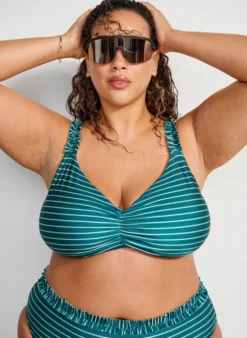 Gestreiftes Bikini Top mit herausnehmbarer Wattierung