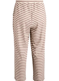 Gestreifte Schlafanzughose mit hoher Taille und weiten Beinen