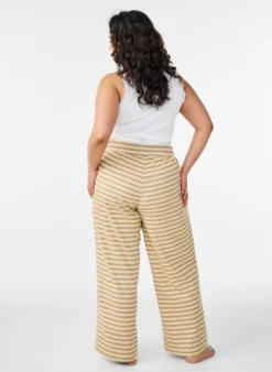 Gestreifte Schlafanzughose mit hoher Taille und weiten Beinen