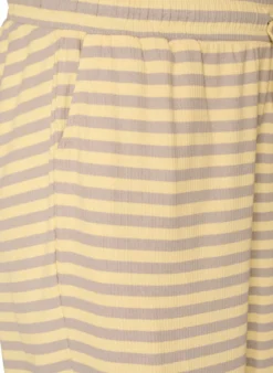 Gestreifte Schlafanzughose mit hoher Taille und weiten Beinen