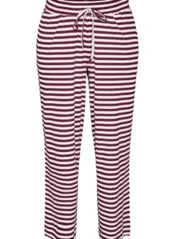 Gestreifte Schlafanzughose mit hoher Taille und weiten Beinen