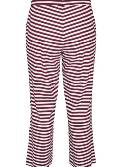 Gestreifte Schlafanzughose mit hoher Taille und weiten Beinen