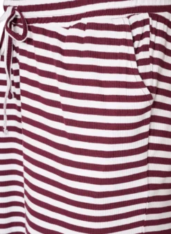 Gestreifte Schlafanzughose mit hoher Taille und weiten Beinen