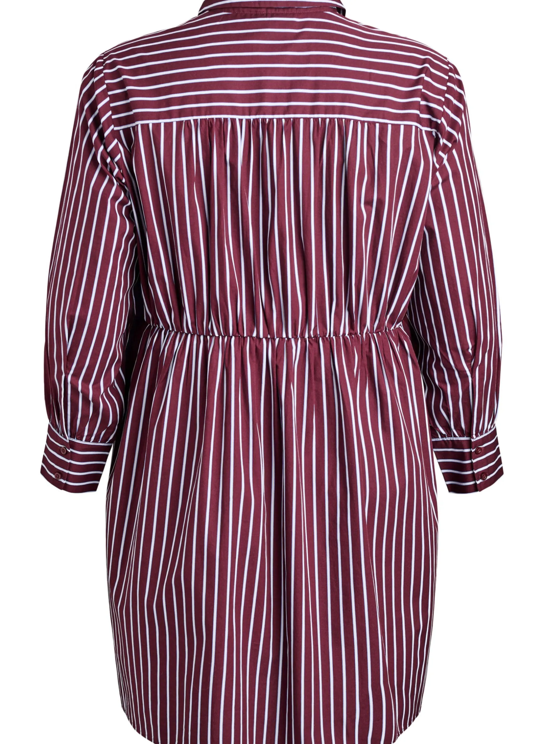 Gestreiftes Hemdkleid mit elastischem Bund