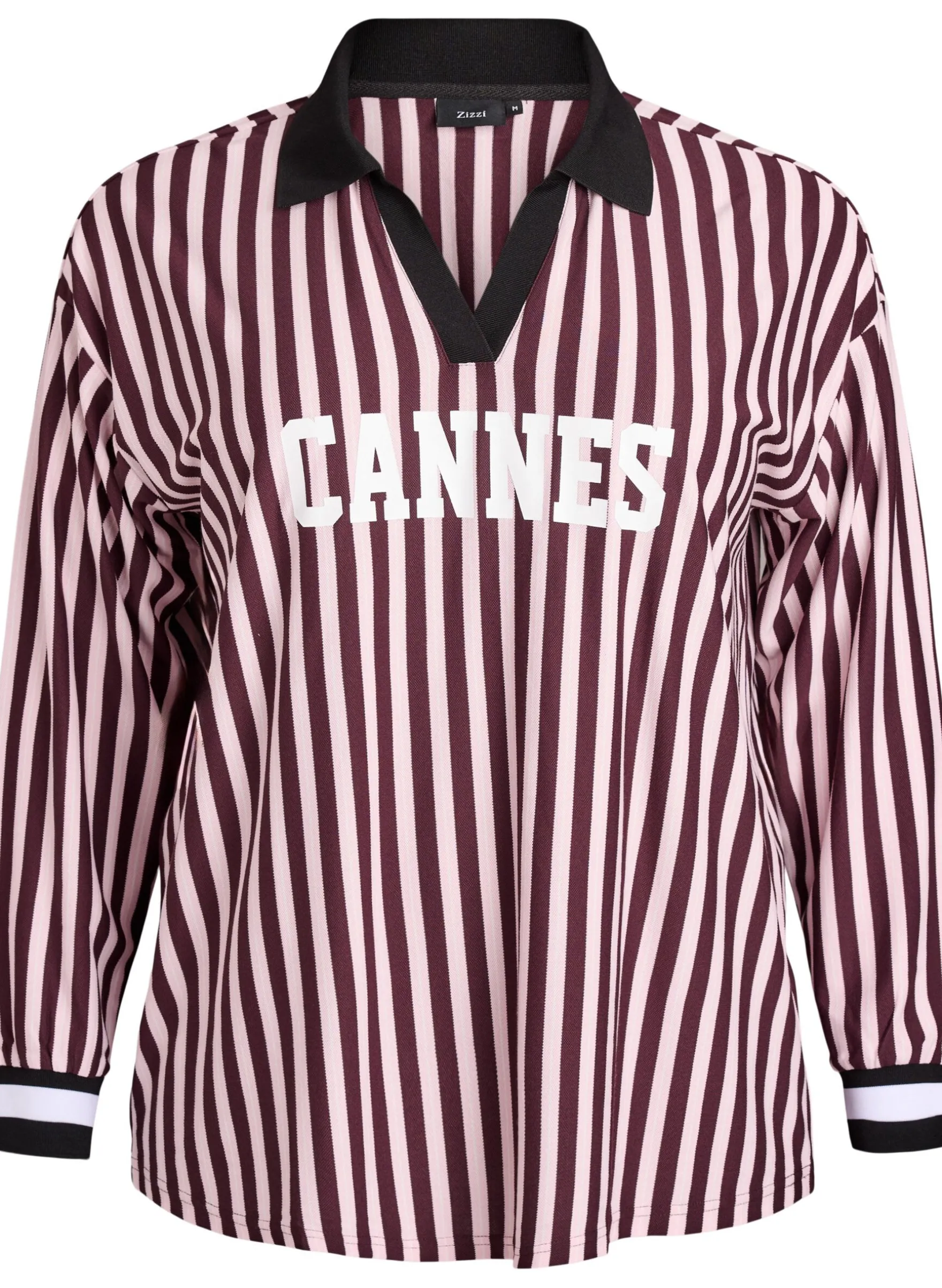 Gestreiftes Poloshirt mit Textaufdruck