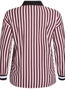 Gestreiftes Poloshirt mit Textaufdruck