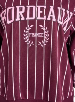Gestreiftes Sweatshirt mit Textaufdruck