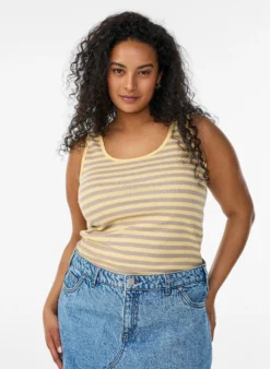 Gestreiftes Tanktop mit Rippenstruktur