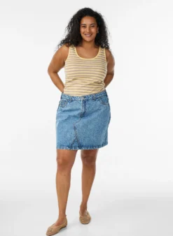 Gestreiftes Tanktop mit Rippenstruktur