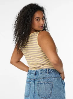 Gestreiftes Tanktop mit Rippenstruktur