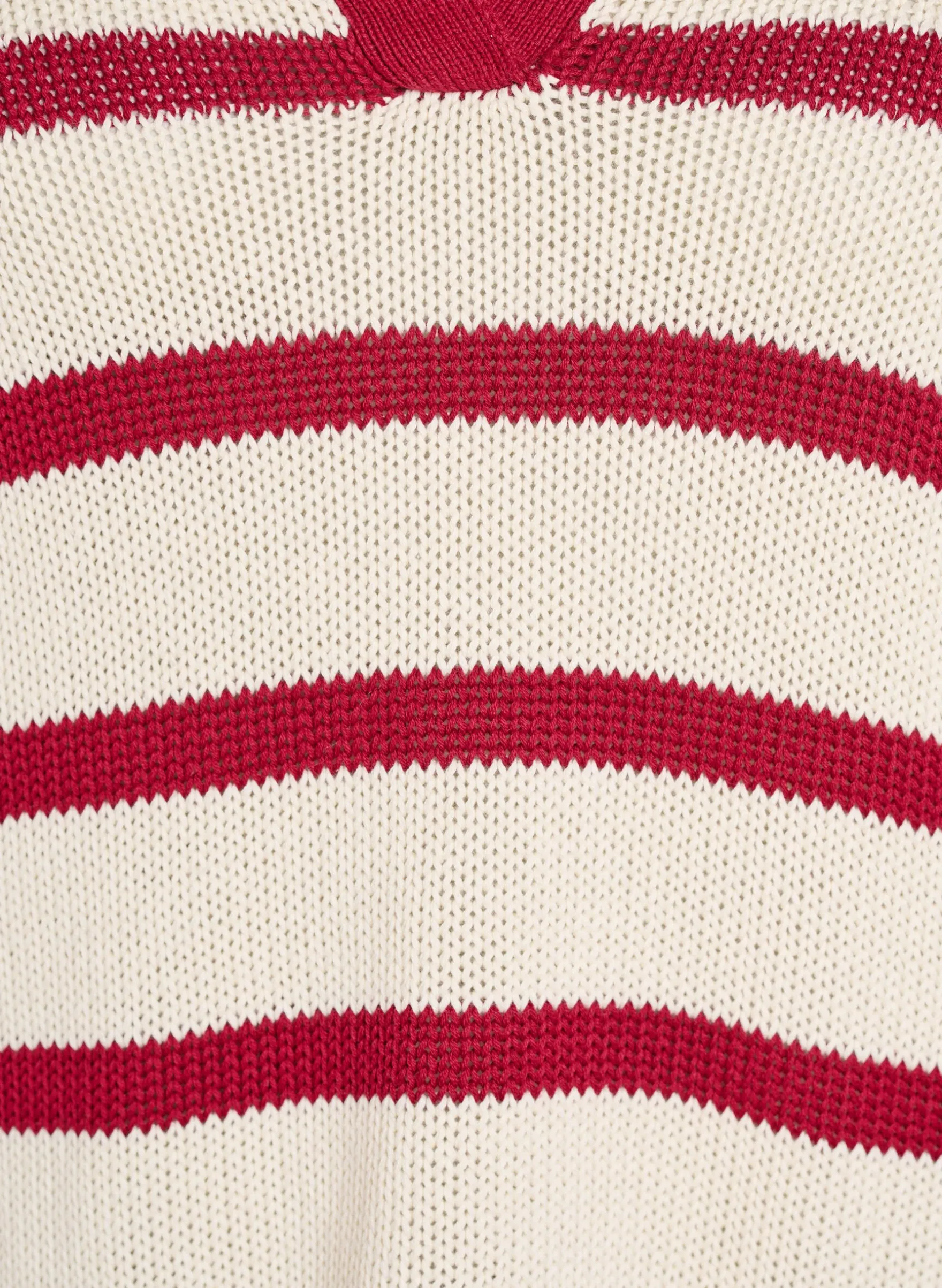 Gestreifte Strickbluse mit Polokragen