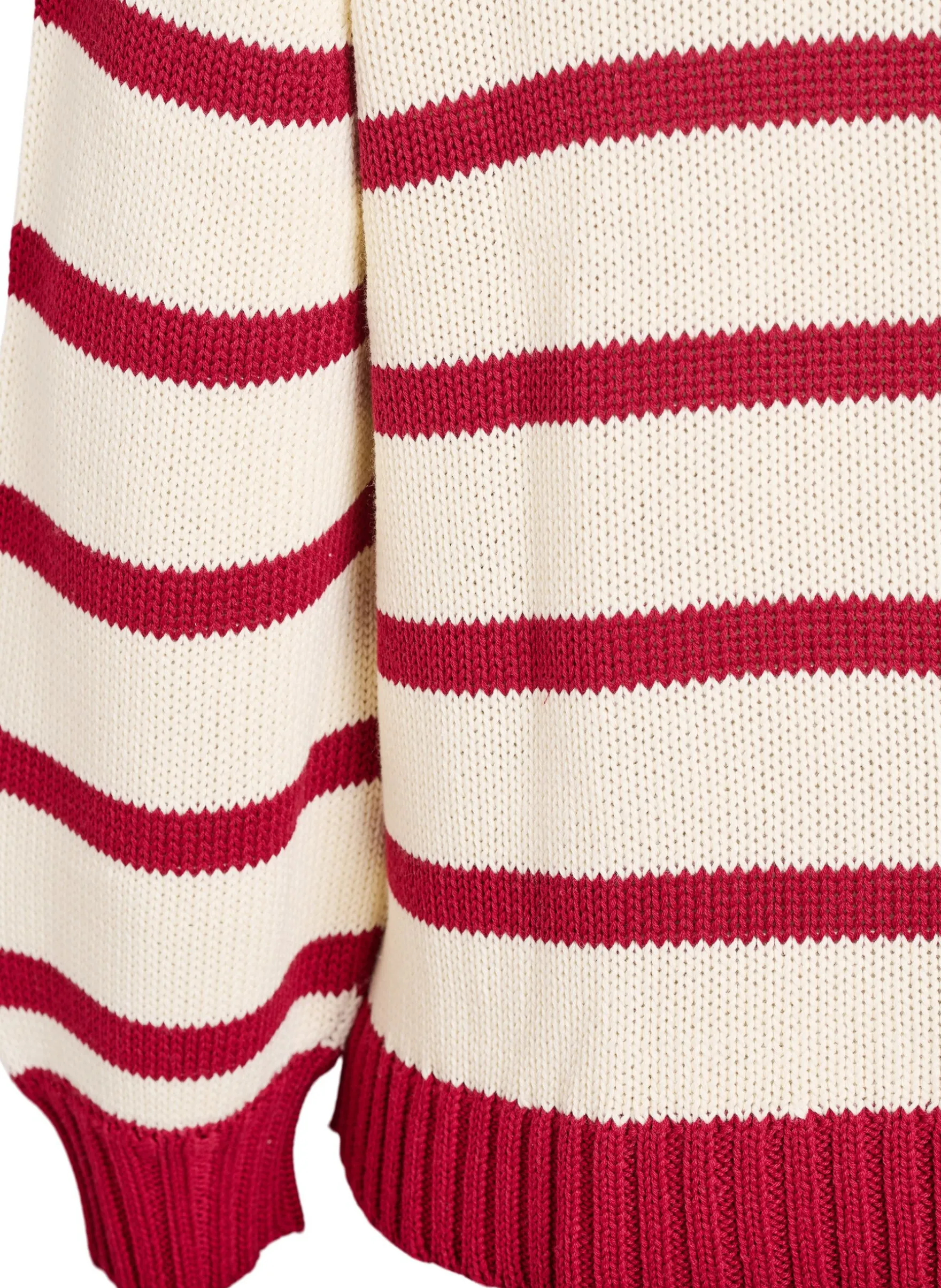 Gestreifte Strickbluse mit Polokragen