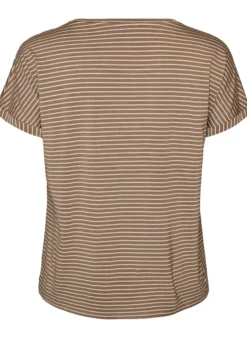 Gestreiftes T-Shirt aus Viskose mit Rundhalsausschnitt