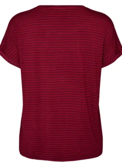 Gestreiftes T-Shirt aus Viskose mit Rundhalsausschnitt